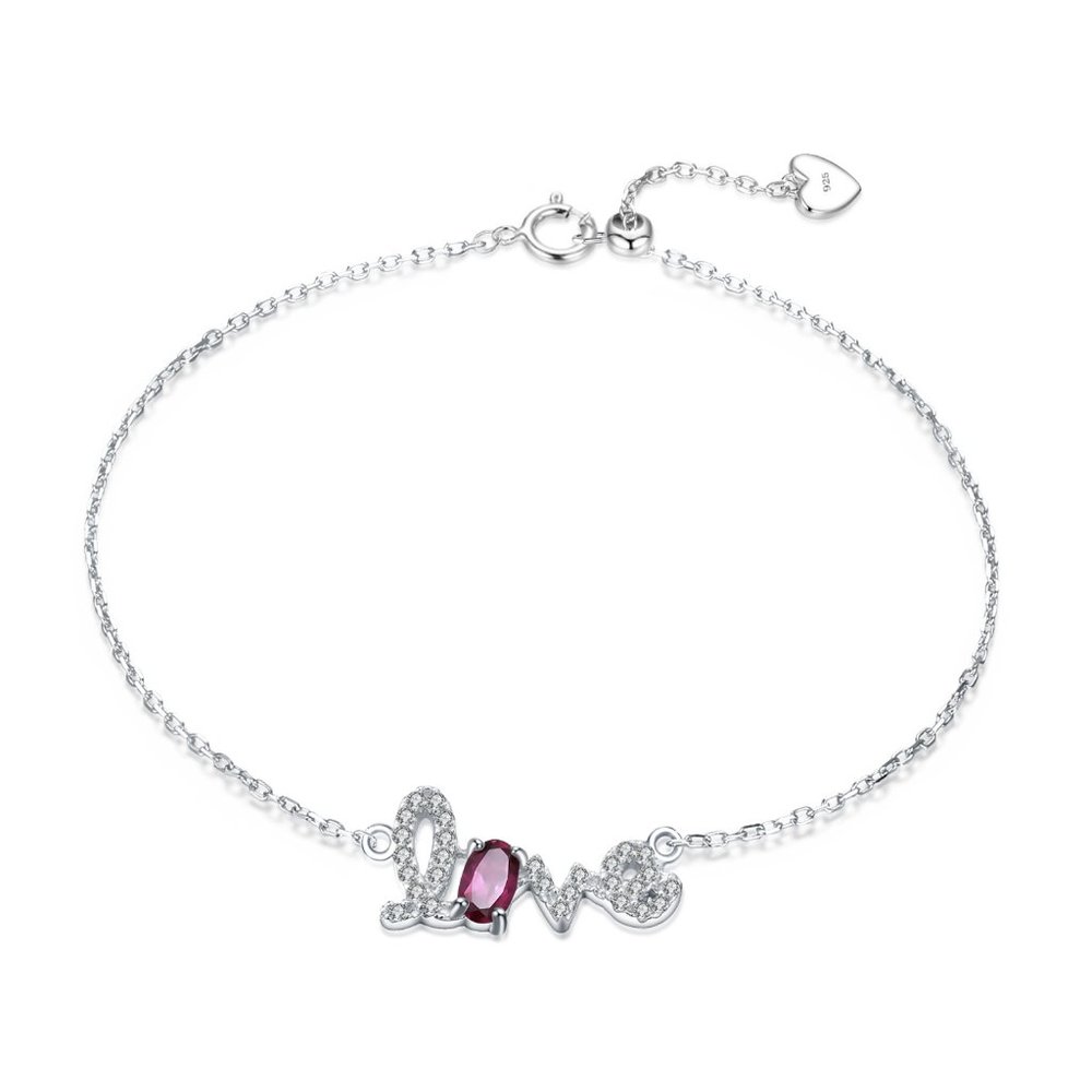 Bracelet with a Natural Rhodolite Garnet Stone.